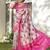Pink silk blend woven saree with blouse