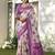 Purple silk blend woven saree with blouse