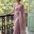 Purple linen zari work saree with blouse