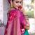 Rama soft silk woven saree with blouse