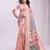 Pink linen cotton woven saree with blouse