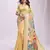 Yellow linen cotton woven saree with blouse