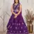 Purple sequins and thread embroidered georgette lehenga choli