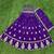 Purple sequins and thread embroidered georgette lehenga choli
