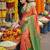 Orange pochampally silk woven saree with blouse