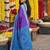 Violet pochampally silk woven saree with blouse