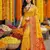 Yellow pochampally silk woven saree with blouse