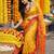 Yellow pochampally silk woven saree with blouse