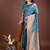 Blue banarasi silk woven saree with blouse