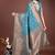Blue banarasi silk woven saree with blouse