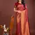 Maroon banarasi silk woven saree with blouse