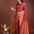 Maroon banarasi silk woven saree with blouse