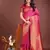 Pink banarasi silk woven saree with blouse