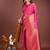 Pink banarasi silk woven saree with blouse
