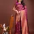 Purple banarasi silk woven saree with blouse