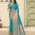 Blue soft silk woven saree with blouse