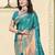 Blue soft silk woven saree with blouse