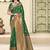 green soft silk woven saree with blouse