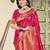 Red soft silk woven saree with blouse