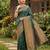 D green silk blend woven saree with blouse