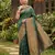 D green silk blend woven saree with blouse