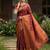 Maroon silk blend woven saree with blouse