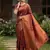 Maroon silk blend woven saree with blouse