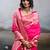 Pink silk blend woven saree with blouse