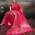 Pink silk blend woven saree with blouse