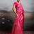 Pink silk blend woven saree with blouse