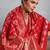 Red silk blend woven saree with blouse