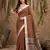 Brown linen cotton zari work saree with blouse