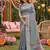 Grey linen cotton woven saree with blouse