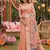 Pink linen cotton woven saree with blouse