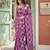 Purple linen cotton woven saree with blouse