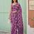 Purple linen cotton woven saree with blouse
