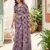 Lavender linen cotton woven saree with blouse