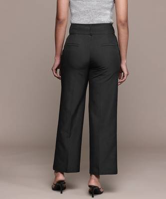 Black Viscose straight trouser 3