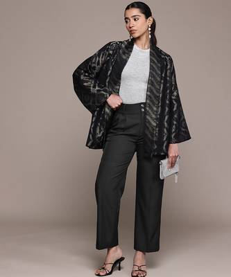 Black Viscose straight trouser 4