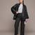 Black Viscose straight trouser