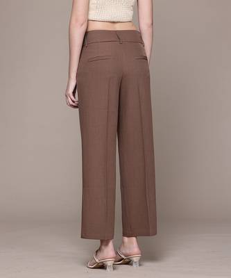Brown Viscose straight trouser 3