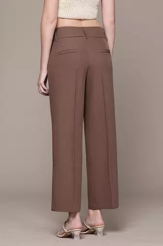 Brown Viscose straight trouser