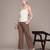 Brown Viscose straight trouser