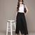 Black cotton viscose flared palazzo