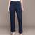 Navy blue Viscose straight trouser