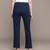 Navy blue Viscose straight trouser