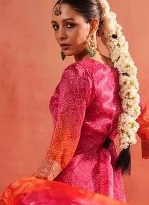 Designer pink ethnic kurta sharara set with heavy embroidery & dupatta 3