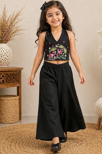 Premium pure cotton fabric with hand work kids co-ord set