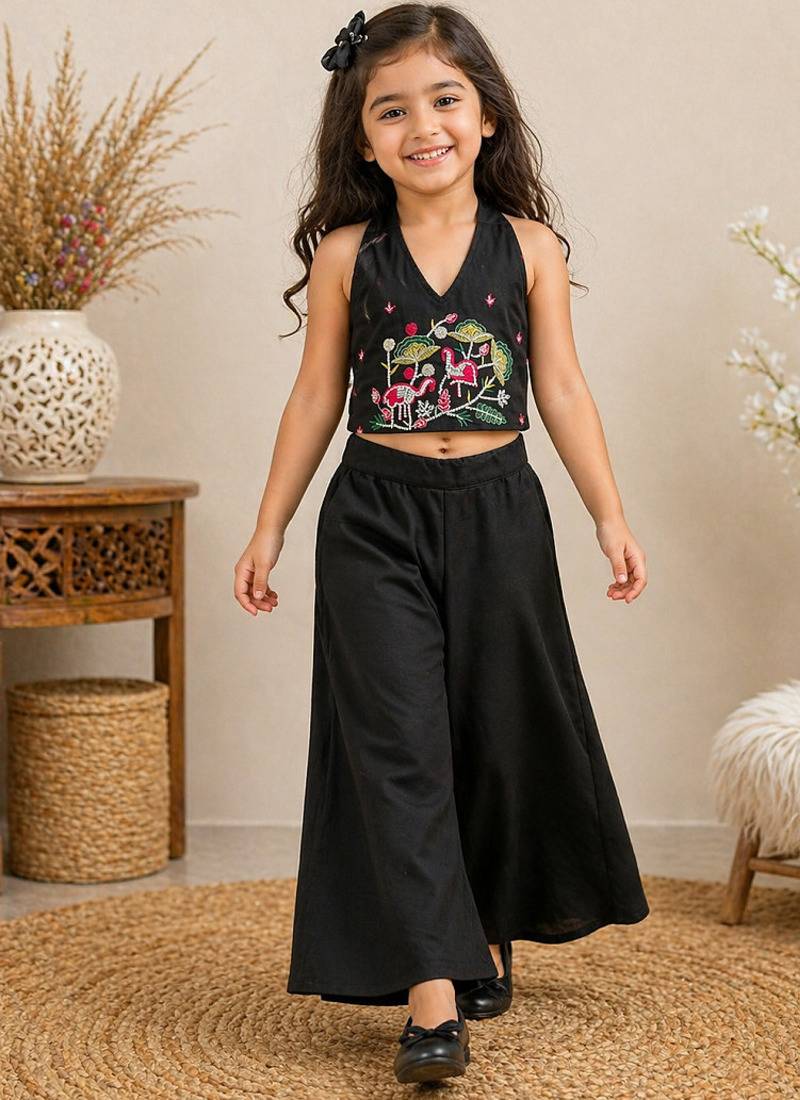 Premium pure cotton fabric with hand work kids co-ord set
