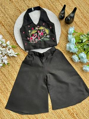 Premium pure cotton fabric with hand work kids co-ord set 3